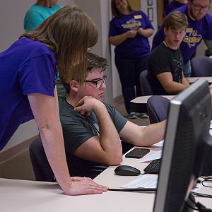 Computer Science student receives help from professor's assistant