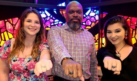 Social work students at Ring Ceremony.