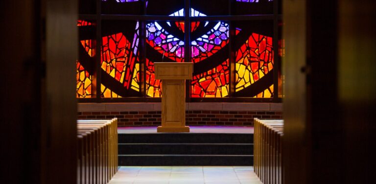 Logsdon Chapel and lectern