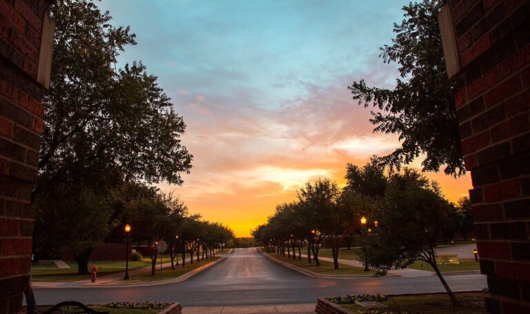 sunset on HSU campus