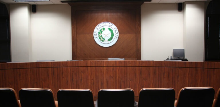 audience view of HSU mock trial courtroom