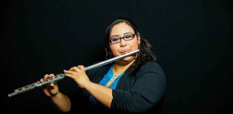 HSU Music Major student playing the flute