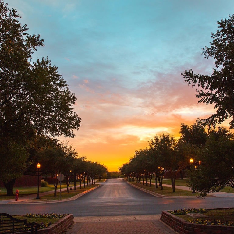 HSU campus at sunset