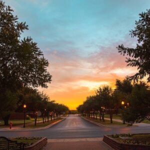 HSU campus at sunset