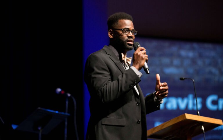 Dr. Travis Craver-Director of Chapel and Spiritual Formation giving a speach