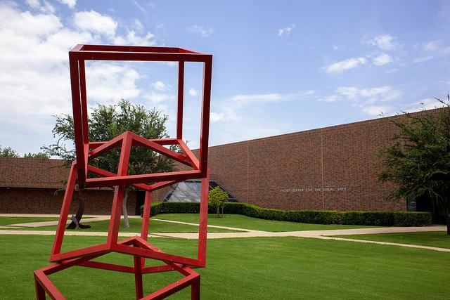 Frost Center for the Visual Arts sculpture and entrance