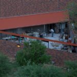 aerial view of Frost Center of Visual Arts Center outdoor art studio