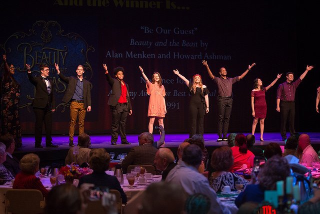 HSU theater students on stage singing