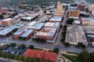 aerial view of the city of Abilene, Texas