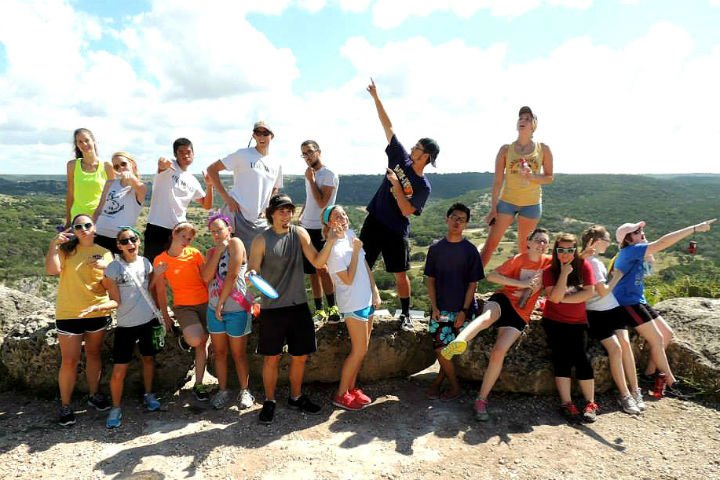 Cynthia Ann Parker College of Liberal Arts student group photo on hiking trail