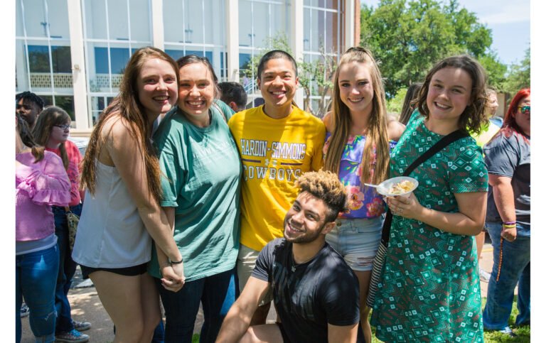 HSU students group photo at campus event