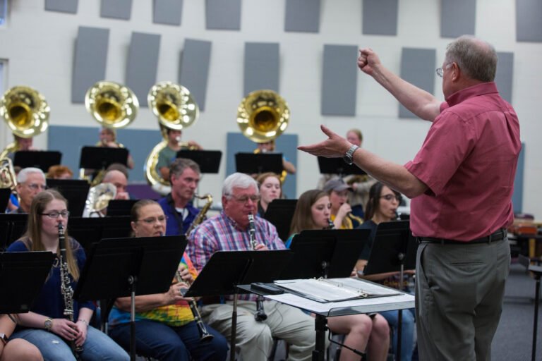 A conductor and his HSU band.