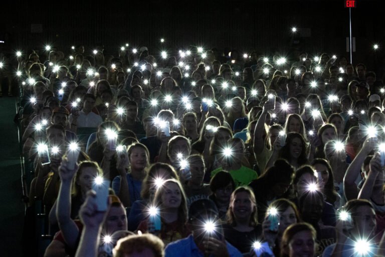 Flashlights in chapel