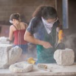 HSU students creating sculptures in class