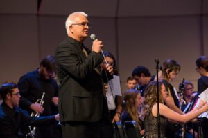 Prof. Bill Harden, conductor, with the HSU Concert Band
