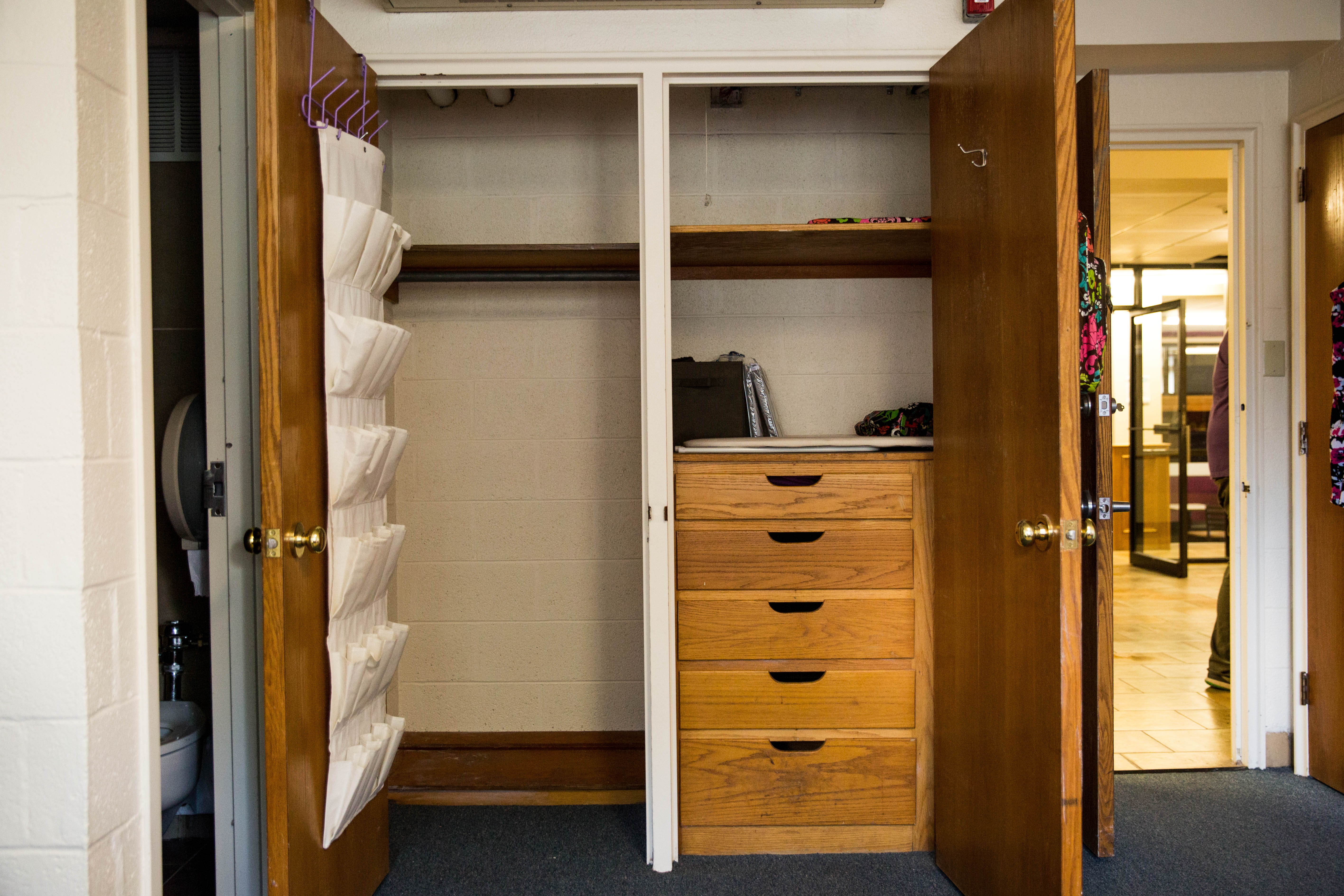 HSU Anderson Hall dorm room closet