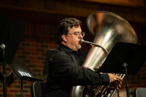 Dr. Jeffrey Cottrell performing during Oktubafest