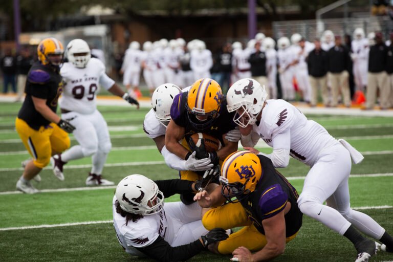 The HSU Cowboys in their game against McMurry during the 2018 season.
