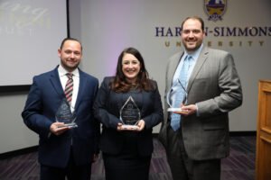 The three recipients of the BYA's 2019 Outstanding Young Alumni Award.
