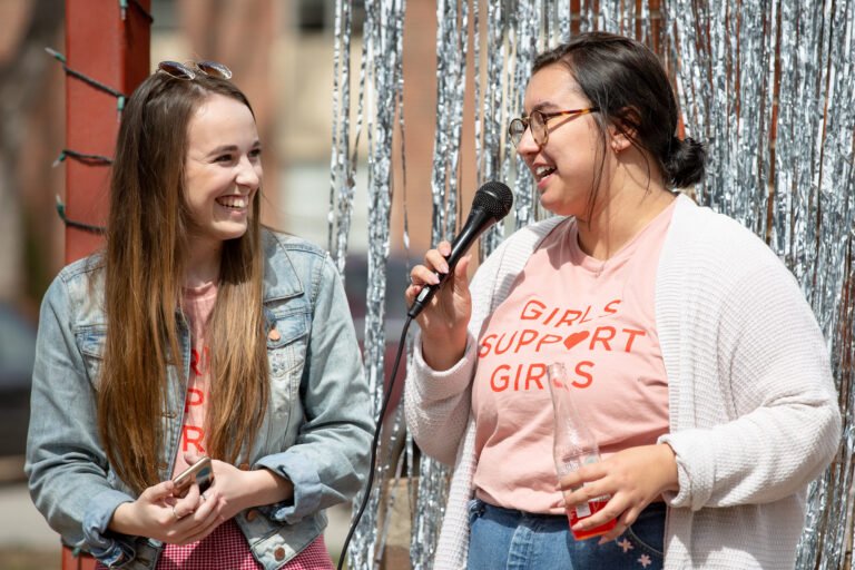 Event organizers Lauren Moser and Malia Williams.