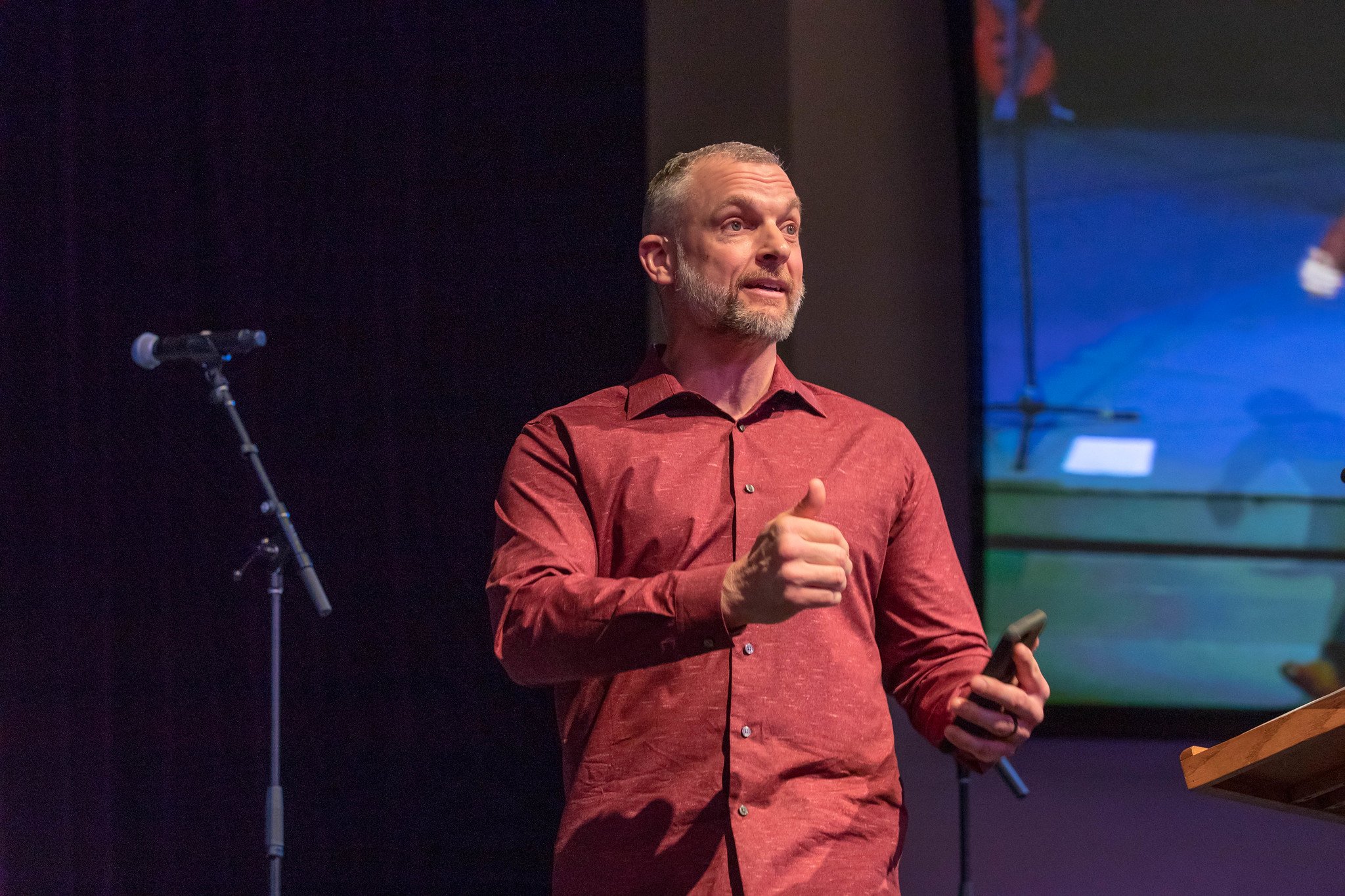 Team Chip Tae Kwon Do's founder, Chip Townsend, spoke at HSU's chapel service in April.