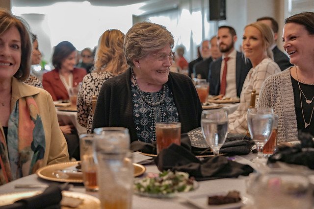 In 2019, HSU Alumna Mickey Cassle received the Round Table Virtue Award for her many efforts throughout Abilene, including Pioneer Drive Baptist Church and the HSU Board of Trustees.