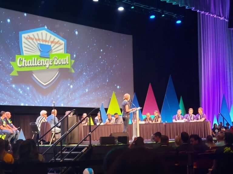 Teams compete on the main stage at the National Medical Challenge Bowl competition