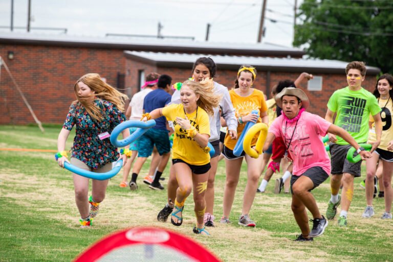 Students racing in an event at the Super Summer camp at HSU.