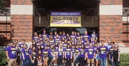 All camp participants pose for a group picture after the final performance.