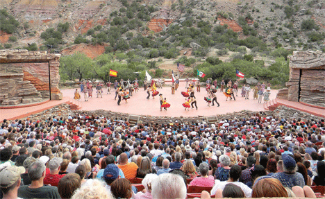 Photo courtesy of Canyon News. Dancers from Texas Outdoor Musical dazzle a full audience.