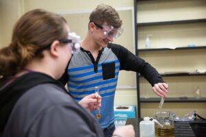Student in the chemistry lab