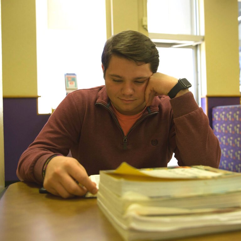 A student studying