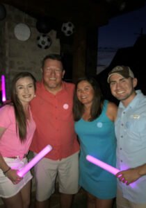 Oglesby with his wife and his two children