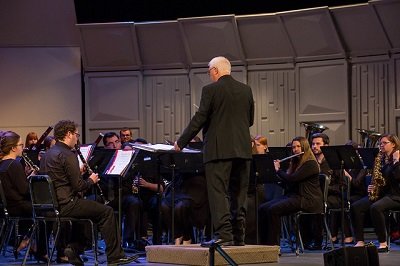 HSU's Concert Band plays for its director.