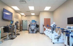 A physical therapy room with equipment for our DPT program.