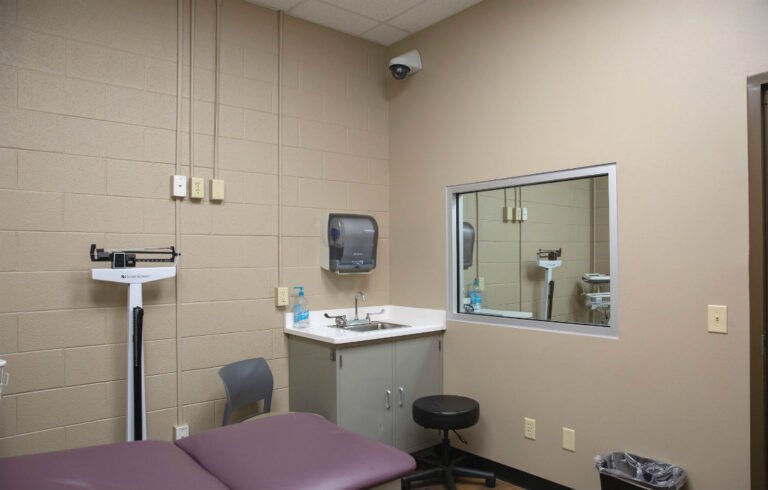 An exam room in the PA building.