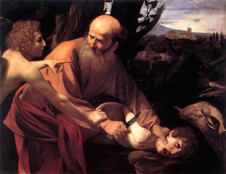 CARAVAGGIO's Sacrifice of Isaac, 1601-02, Uffizi