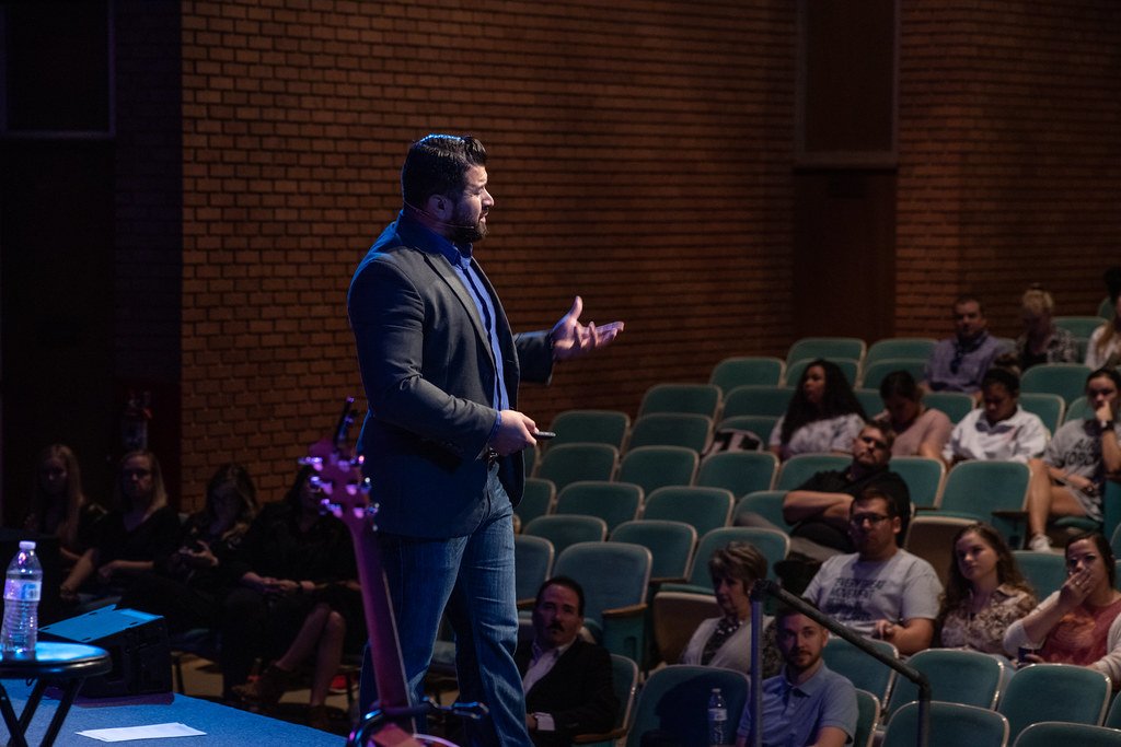 Eric Hernandez speaks during the 2019 Cornerstone Lectures.