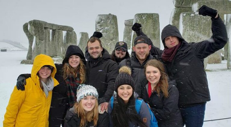 Students at Stonehenge