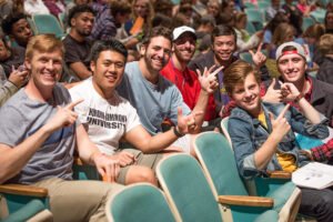 Students enjoy SING during Homecoming.
