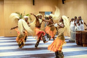 Locals welcome HSU representatives to Kenya with several traditional dance numbers.