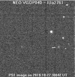 Egor Makushinskiy's professor, Denis Denisenko sent a GIF of the NEO to Dr. Patrick Miller. In this screencap, the NEO can be seen in the lower right quadrant of the image.