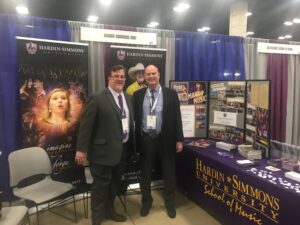 Dr. Jeffrey Cottrell, Associate Professor of Low Brass and Theory, and Dr. Robert Tucker, Dean of College of Fine Arts and Professor of Music attend the 2020 TMEA Convention.
