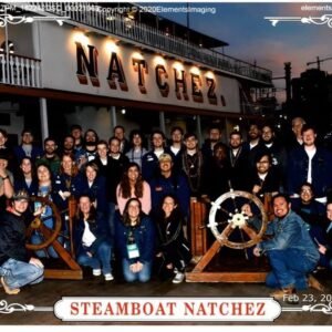 Students in the Cowboy Band performed for guests as they board the Steamboat Natchez.