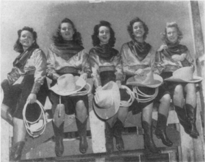 A group of Cowgirls wear their traditional garb in 1944.