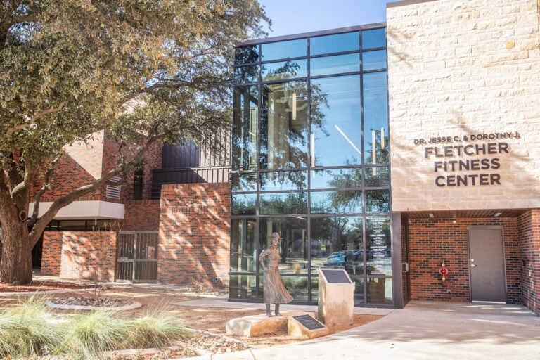 “The Cowgirl of the West” stands in front of HSU's Fletcher Fitness Center. HSU's Ex-Cowgirls Association donated the sculpture for Homecoming 2018.