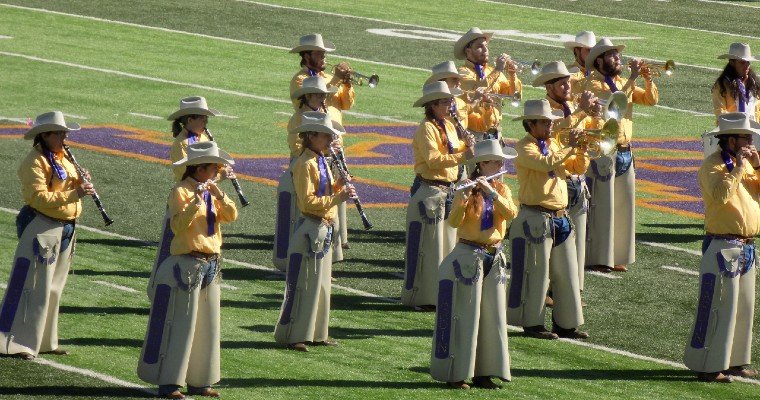 Cowboy Band on Football Field