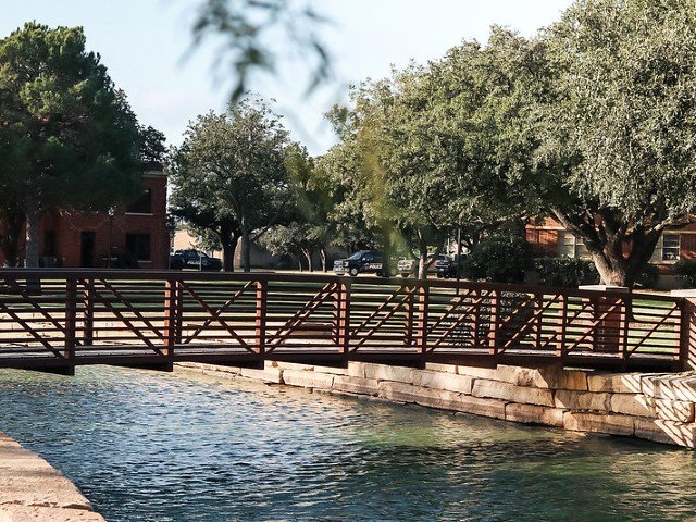 Bridge over campus pond