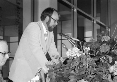 Dr. Aston Speaking at Inaugural Luncheon in 1978