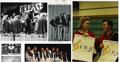 Montage of homecoming Sing event photos